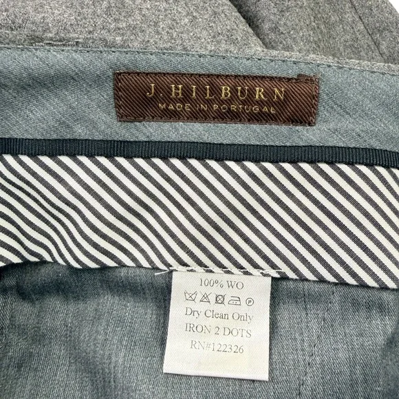 J Hilburn Mens Charcoal Vitale Barberis Wool Cargo Dress Pants Size 34x32